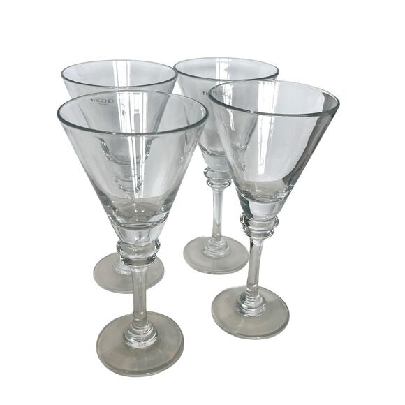 Krosno Poland Pottery Barn CLARO Water Glasses Goblets V-Shape Wafer Stem New - Picture 1 of 6